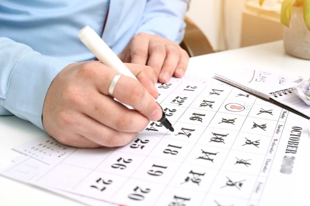Calendario con date segnate